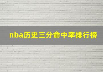 nba历史三分命中率排行榜