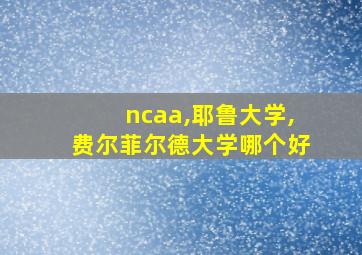 ncaa,耶鲁大学,费尔菲尔德大学哪个好