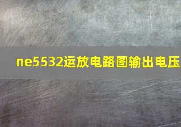 ne5532运放电路图输出电压