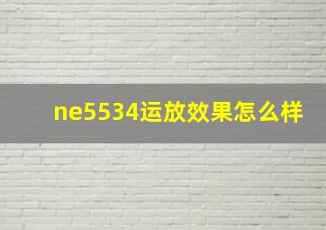 ne5534运放效果怎么样