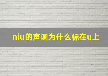 niu的声调为什么标在u上