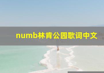 numb林肯公园歌词中文