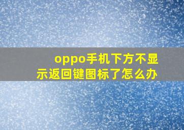 oppo手机下方不显示返回键图标了怎么办