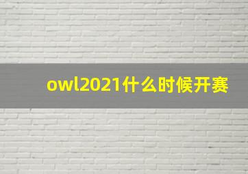 owl2021什么时候开赛