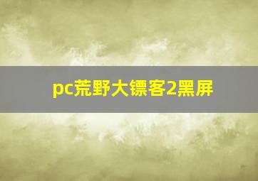 pc荒野大镖客2黑屏