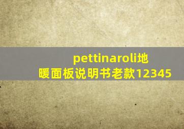 pettinaroli地暖面板说明书老款12345