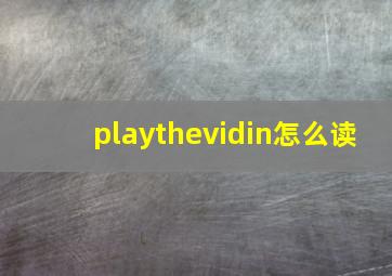 playthevidin怎么读