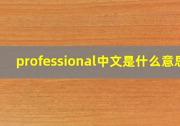 professional中文是什么意思