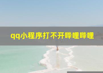 qq小程序打不开哔哩哔哩