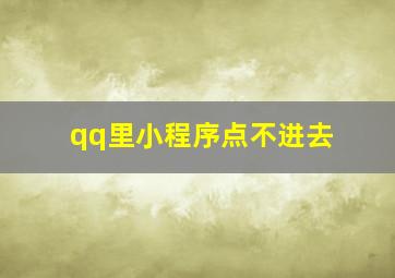 qq里小程序点不进去