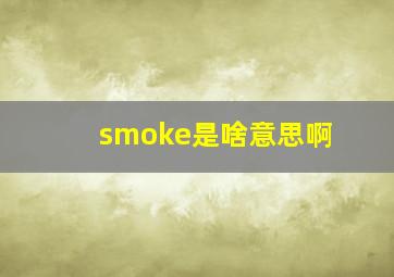 smoke是啥意思啊