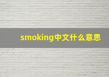 smoking中文什么意思