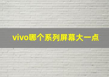 vivo哪个系列屏幕大一点