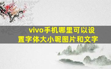 vivo手机哪里可以设置字体大小呢图片和文字