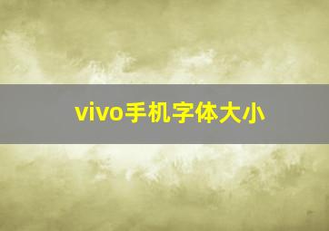 vivo手机字体大小