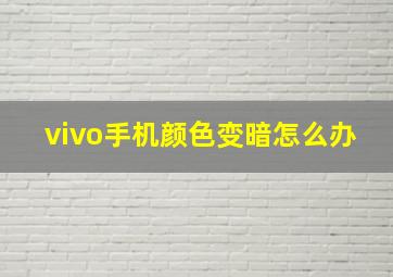 vivo手机颜色变暗怎么办