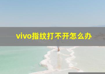 vivo指纹打不开怎么办