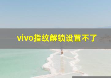 vivo指纹解锁设置不了