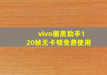 vivo画质助手120帧无卡顿免费使用