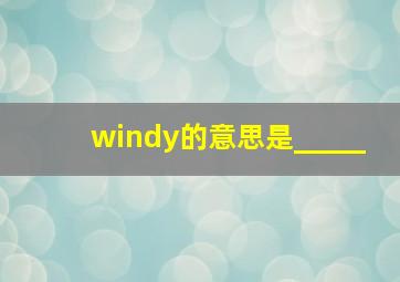 windy的意思是_____