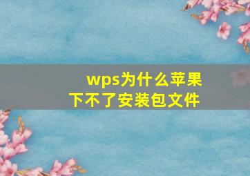 wps为什么苹果下不了安装包文件