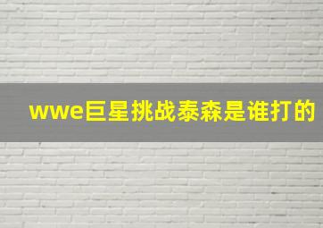 wwe巨星挑战泰森是谁打的