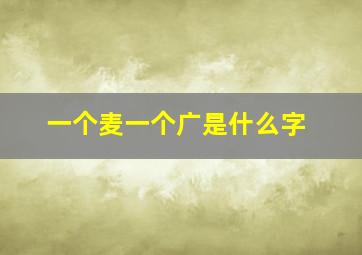 一个麦一个广是什么字