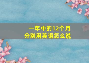 一年中的12个月分别用英语怎么说