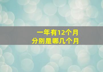 一年有12个月分别是哪几个月