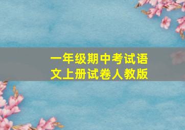 一年级期中考试语文上册试卷人教版