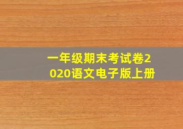 一年级期末考试卷2020语文电子版上册