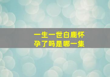 一生一世白鹿怀孕了吗是哪一集