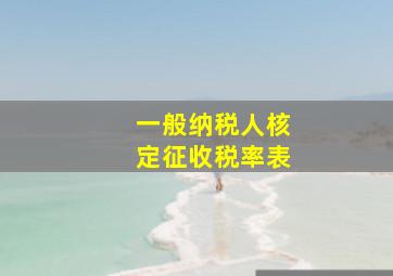 一般纳税人核定征收税率表