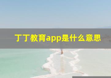 丁丁教育app是什么意思