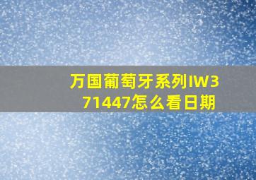 万国葡萄牙系列IW371447怎么看日期