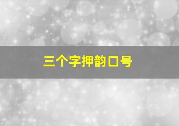 三个字押韵口号