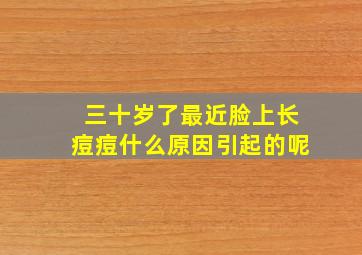 三十岁了最近脸上长痘痘什么原因引起的呢