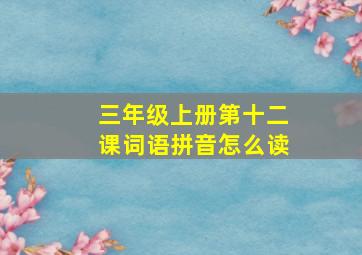 三年级上册第十二课词语拼音怎么读