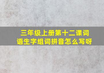 三年级上册第十二课词语生字组词拼音怎么写呀