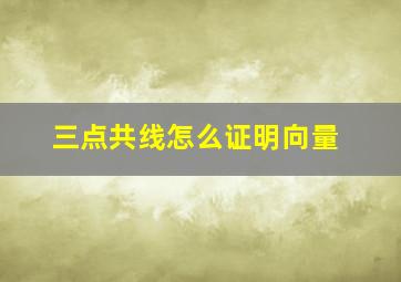 三点共线怎么证明向量