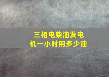 三相电柴油发电机一小时用多少油