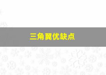 三角翼优缺点