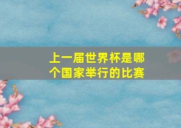 上一届世界杯是哪个国家举行的比赛