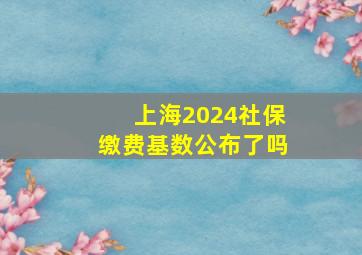 上海2024社保缴费基数公布了吗