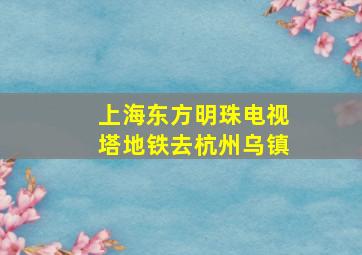 上海东方明珠电视塔地铁去杭州乌镇