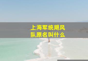 上海军统飓风队原名叫什么