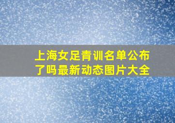 上海女足青训名单公布了吗最新动态图片大全