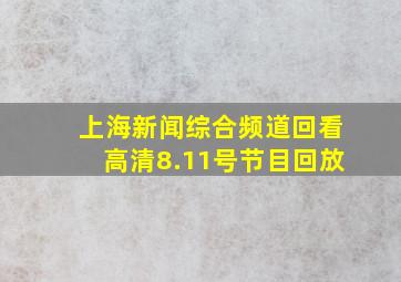 上海新闻综合频道回看高清8.11号节目回放