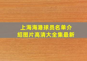 上海海港球员名单介绍图片高清大全集最新