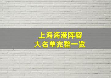 上海海港阵容大名单完整一览